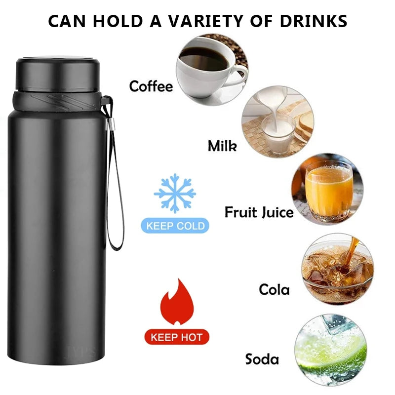 1L Thermal Water Bottle Keep Cold and Hot Water Bottle Thermos for Water Tea Coffee Vacuum Flasks Stainless Steel Thermos Bottle - Chic Cart