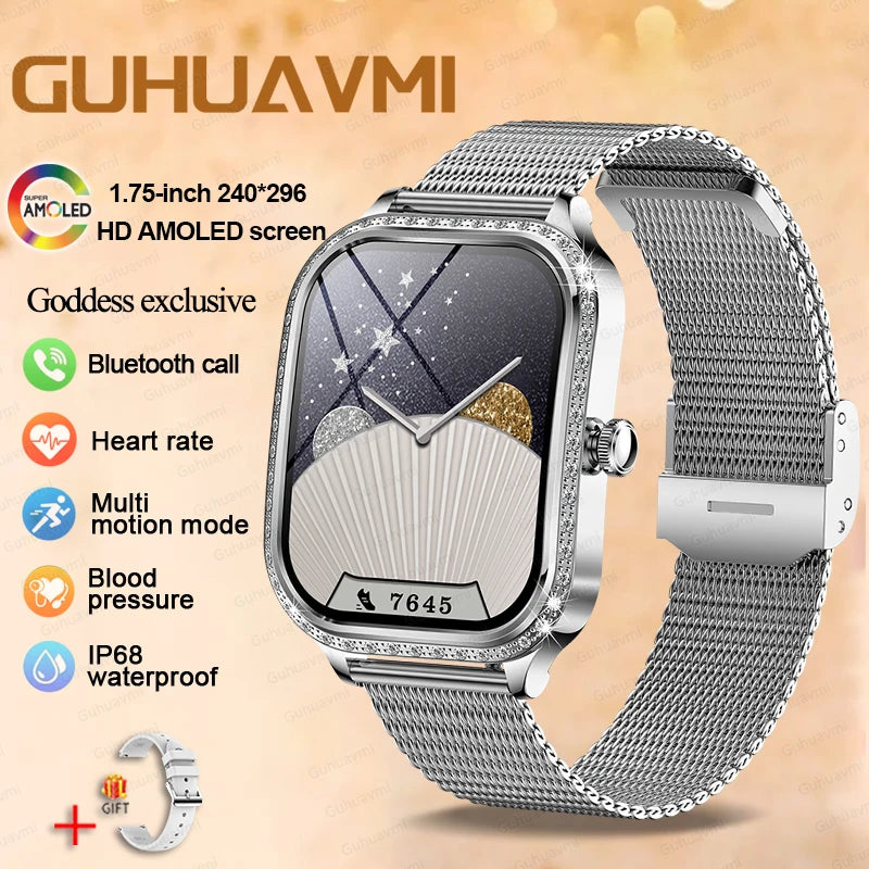 2025 New GPS Track Smart Watch Ladies 466*466 HD Screen Heart Rate Blood Pressure BT Call Smartwatch Women For Huawei Xiaomi IOS - Chic Cart