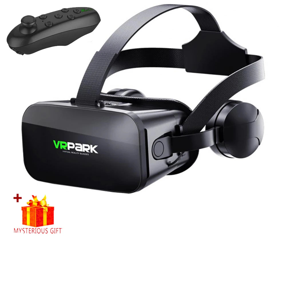 VR Glasses 3D Virtual Reality Headset Helmet For Phone Lenses Goggles Devices Viar Smart Smartphones Controller Cell Game Viewer - Chic Cart