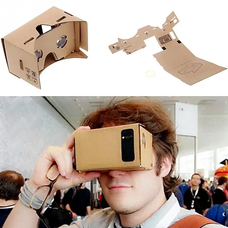 For 5.0 inch Screen Google VR 3D Glasses Brand new DIY Google Cardboard Virtual Reality VR Mobile Phone 3D Glasses VR Paper Box - Chic Cart