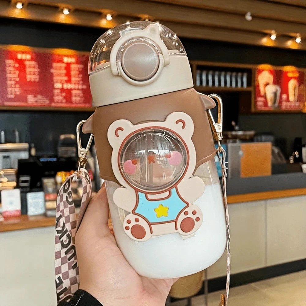 1pc 700ml Cute Animal Straw Cup - Portable, Leakproof, Large Capacity Water Bottle - Perfect For Outdoor Sports And Travel - Chic Cart