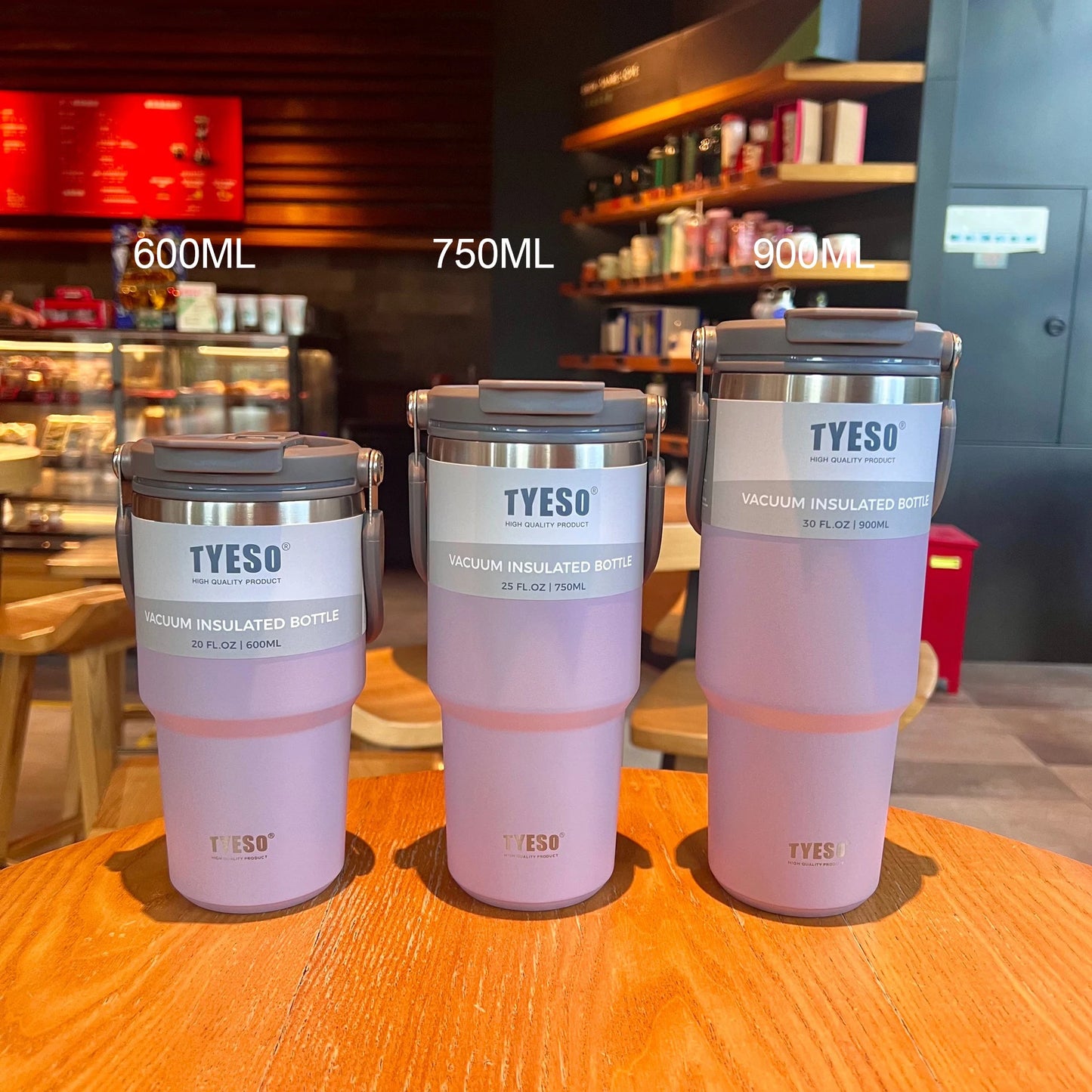 Tyeso Coffee Cup Stainless Steel Thermos Bottle Double-layer Insulation Cold And Hot Travel Mug Vacuum Flask Car Water Bottle - Chic Cart