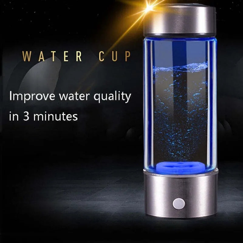 450ml H2 Hydrogen Water Generator Rich Water Bottle Hydrogen USB Rechargeable 3Min Quick Electrolysis hydrogen water Health Cup - Chic Cart