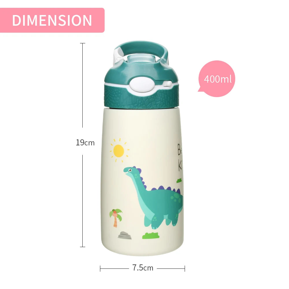 400ML Children Thermos Water Bottle Kids Thermos Mug Baby Duck Billed Straw 316 Stainless Steel Vacuum Flasks Tumbler Thermo Cup - Chic Cart