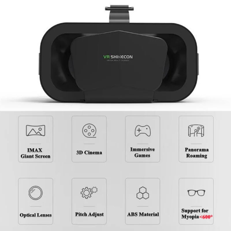 Shinecon Virtual Reality Viar 3D VR Glasses Device Helmet Lenses Headset Goggle Smart For Smartphone Cell Phone Mobile Realidade - Chic Cart