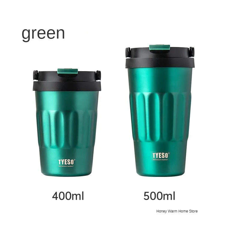 TYESO Vacuum Flasks Thermos Water Bottles 400ml/500ml Stainless Insulated Cup 304 Original Car Tumbler Cold and hot Coffee Mug - Chic Cart