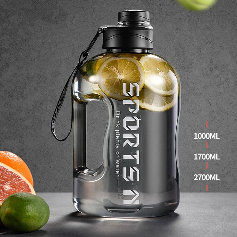 1.7L/2.7L Sports Water Bottle Gym Cycling Cup Portable Large Capacity Water Bottle For Fitness Camping Men Water Kettle - Chic Cart