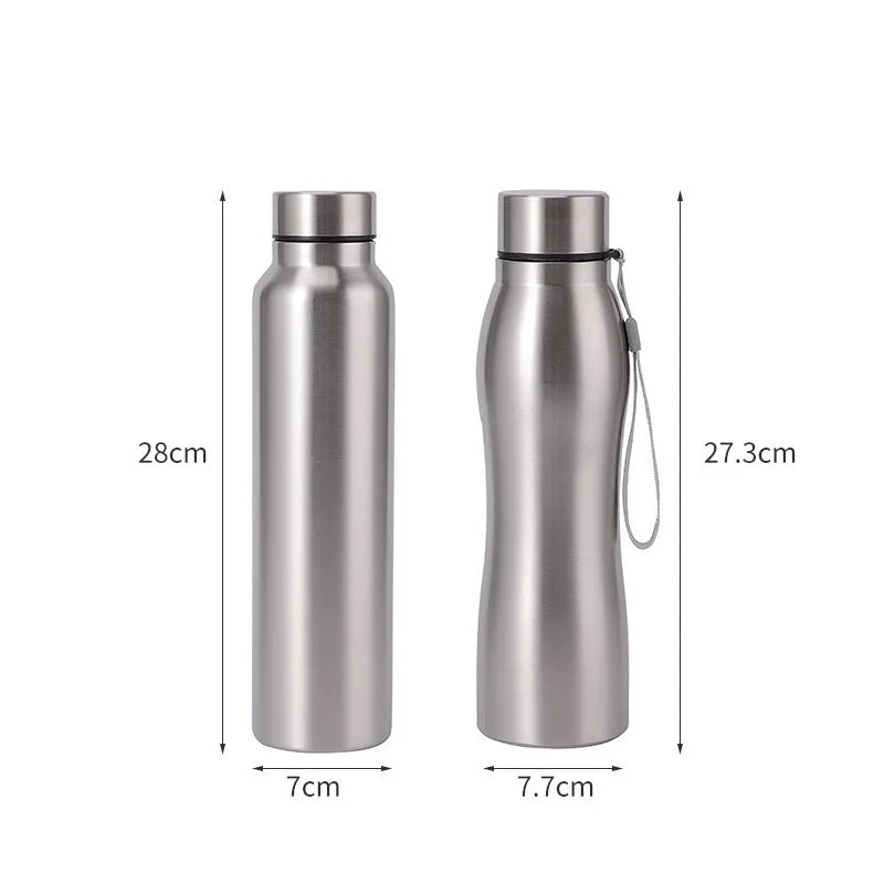 1000ML Stainless Steel Sport Bottle Single-Layer Red Water Cup Metal Flask Drinkware Camping Sports Gym - Chic Cart