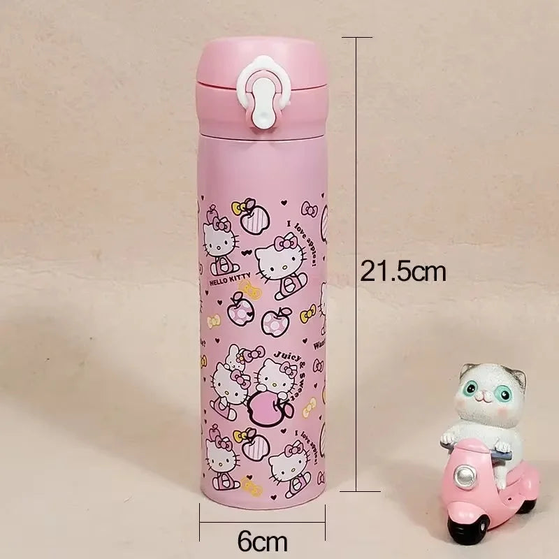 Hello Kitty Insulated Water Bottle For Kids,Kawaii Hot Water Bottle Pink Cartoon Stainless Steel Hot Water Bottle, Gift 350/500m - Chic Cart