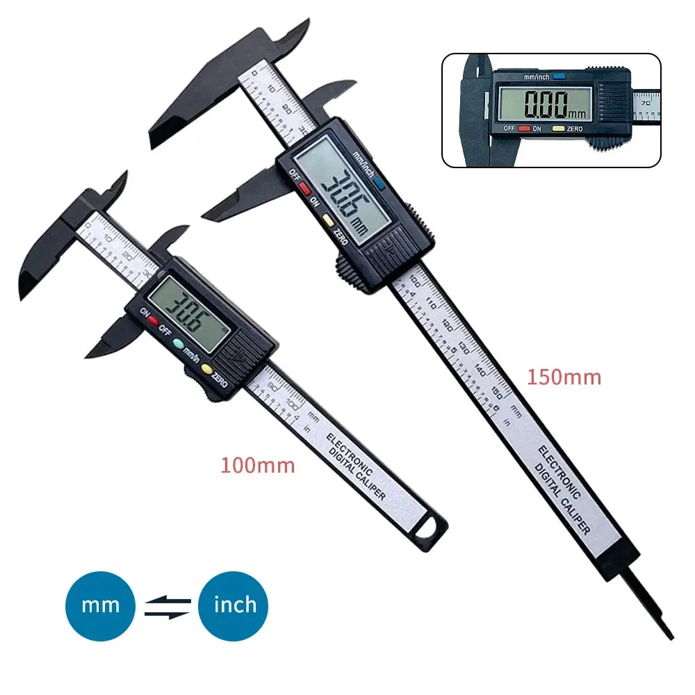 150mm 100mm Electronic Digital Caliper Carbon Fiber Dial Vernier Caliper Gauge Micrometer Measuring Tool Digital Ruler