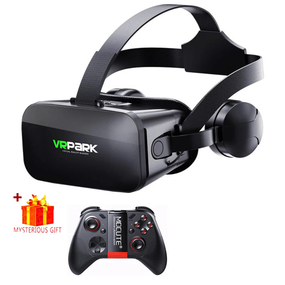 VR Glasses 3D Virtual Reality Headset Helmet For Phone Lenses Goggles Devices Viar Smart Smartphones Controller Cell Game Viewer - Chic Cart