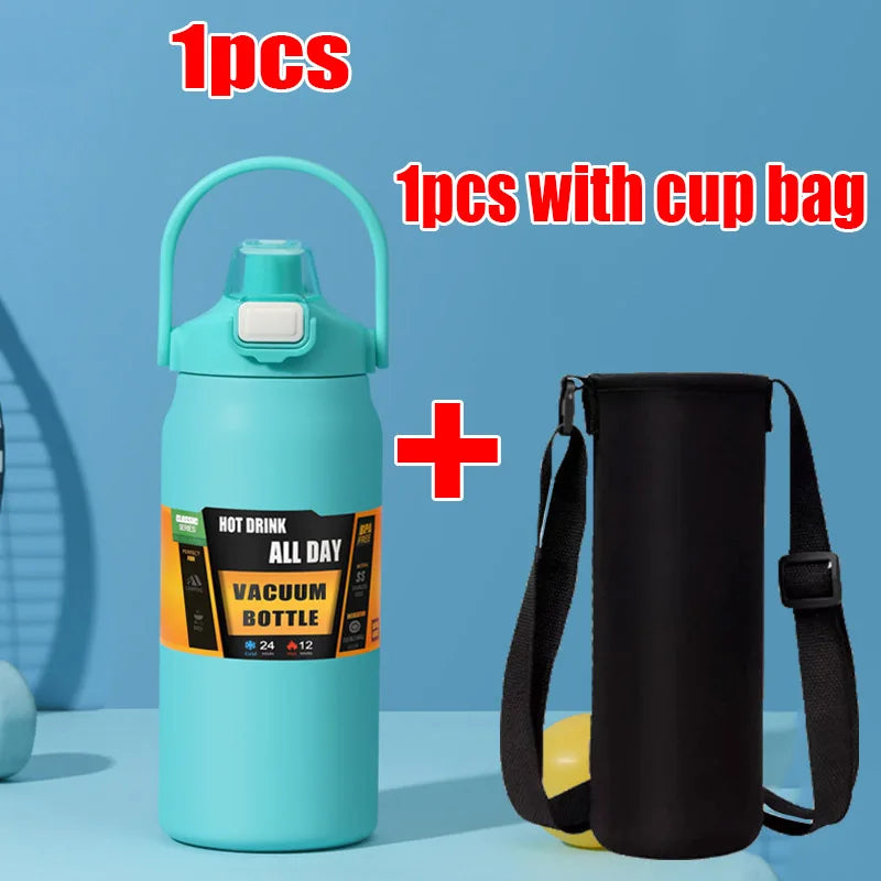 1500ML Stainless Steel Thermo Bottle Portable Thermos Large Capacity Thermo Water Bottle Tumbler Thermoses Outdoor Vacuum Flasks - Chic Cart