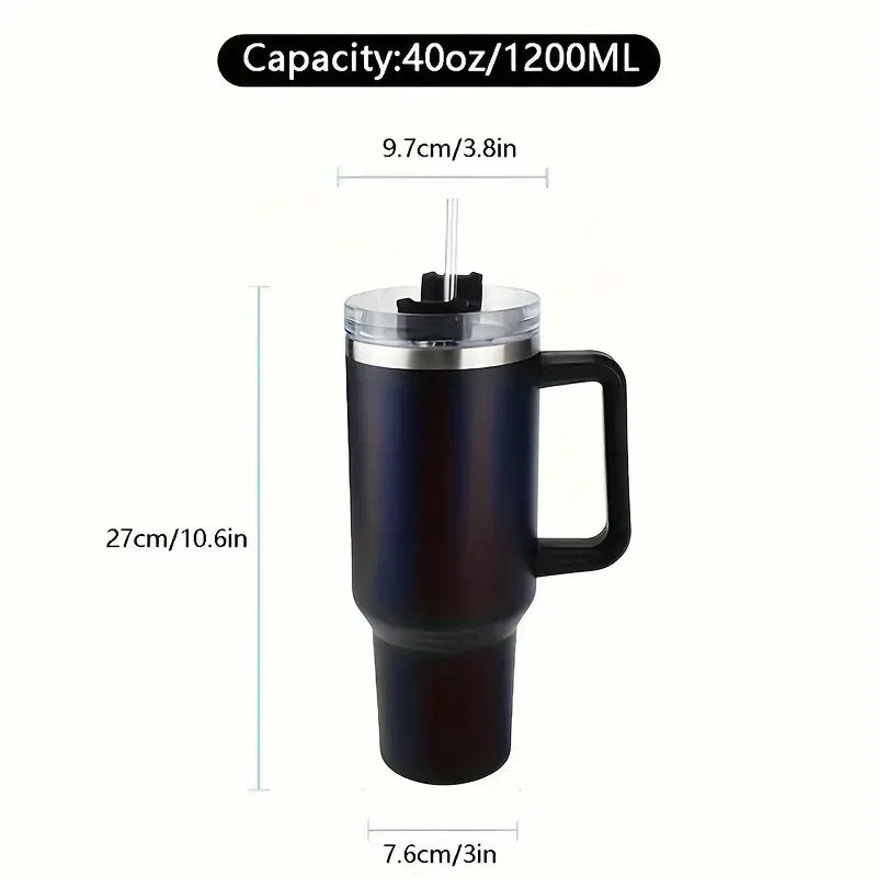 1PC Bingba Cup Car Large Capacity Portable Handle Cup Stainless Steel Insulation Cup Coffee Insulation Cup 40oz - Chic Cart