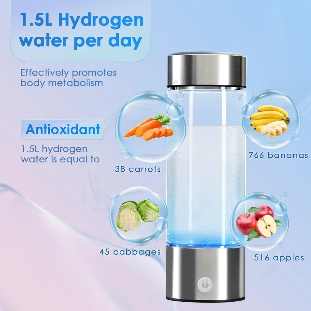 Portable Hydrogen Water Bottle Generator,3Min Rapid Electrolysis,Enhancing Water Quality Perfect for Daily Hydration - Chic Cart