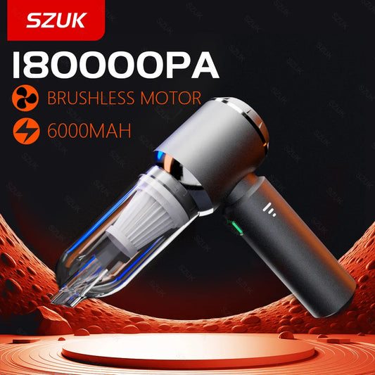 SZUK 180000PA Car Vacuum Cleaner Wireless Mini Handheld Strong Suction Cleaning Machine Portable Vacuum Cleaner for Car Home - Chic Cart