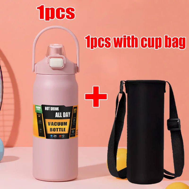 1500ML Stainless Steel Thermo Bottle Portable Thermos Large Capacity Thermo Water Bottle Tumbler Thermoses Outdoor Vacuum Flasks - Chic Cart