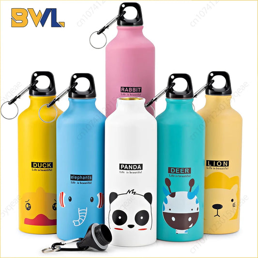 Aluminium Cartoon Sports Mug Cartoon Image Children's Water Cup Stainless Steel Water Bottle with Lid Insulated Mug Coffee Mug - Chic Cart