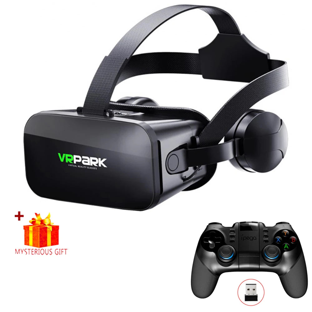 VR Glasses 3D Virtual Reality Headset Helmet For Phone Lenses Goggles Devices Viar Smart Smartphones Controller Cell Game Viewer - Chic Cart