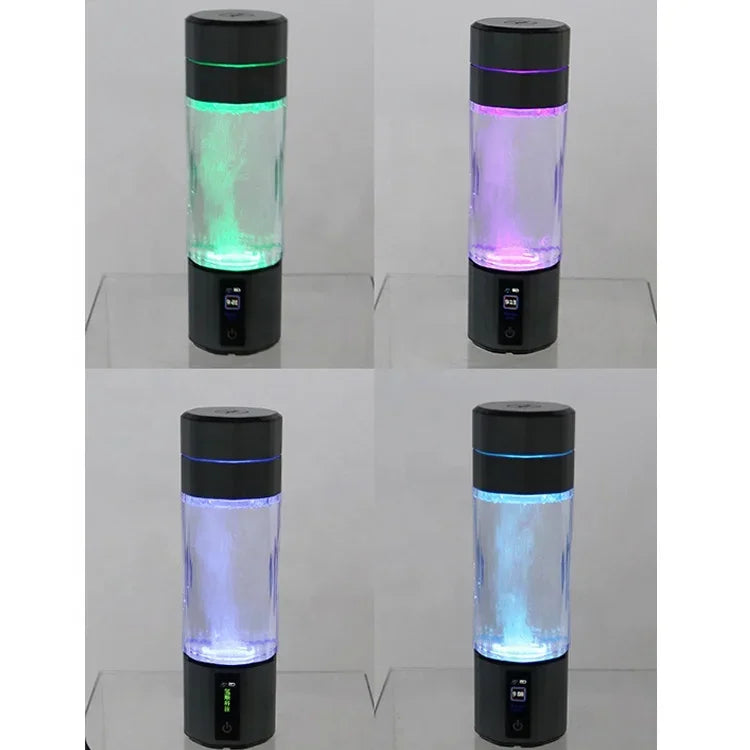 New Technology Sport Portable Hydrogen Water Bottle 9000ppb+ H2 Hydrogen water generator cup  with colored lights - Chic Cart