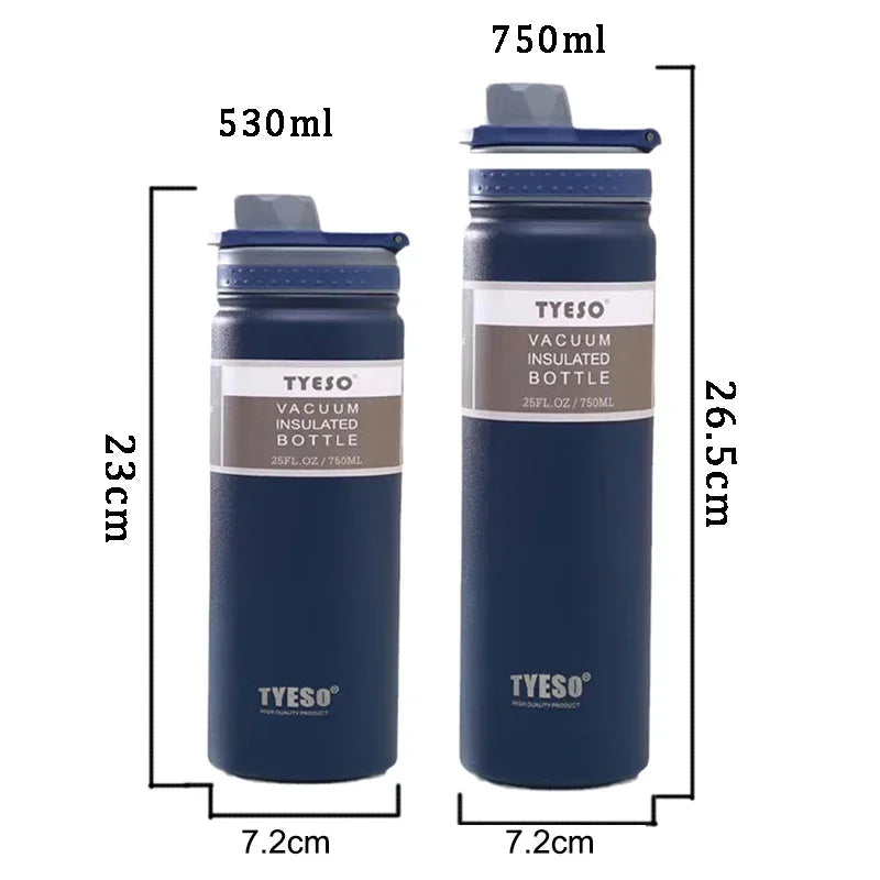 530/750ML Tyeso Thermos Bottle Stainless Steel Vacuum Flask Insulated Water Bottle Travel Cup For children Coffee Mug Termica - Chic Cart