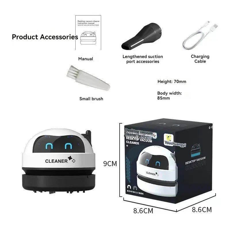 Desktop Vacuum Cleaner Mini Wireless Cleaner Student Stationery Gift Home Portable Rechargeable Desktop Cleaner - Chic Cart