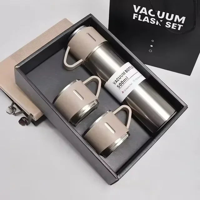 Stainless Steel Vacuum Insulated Bottle, Portable Bottle, Office Gift Set, Business Style Coffee Mug, Thermal Mug, 500ml, 304 - Chic Cart