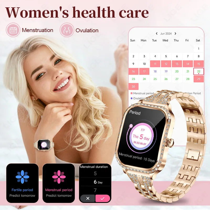 LIGE Smart Watches for Women Waterproof Bluetooth Call Fitness Tracker Smartwatch Mujer Digital Womens Watch Heart Rate Monitor - Chic Cart