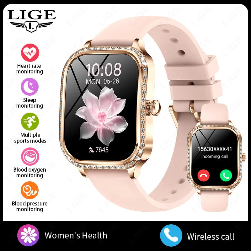 LIGE Smart Watches for Women Waterproof Bluetooth Call Fitness Tracker Smartwatch Mujer Digital Womens Watch Heart Rate Monitor - Chic Cart