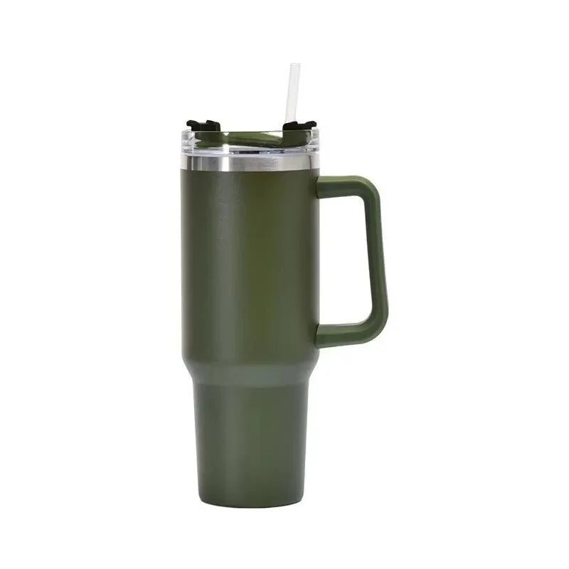 40oz 1200ML High Quality Insulated Tumbler with Handle Straw Double Wall Thermal Iced Travel Cup Coffee Cup Perfect Gift - Chic Cart