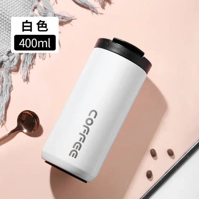 400ml Stainless Steel Thermal Coffee Mug 304 Thermos Mug Leak Proof Portable Travel Thermal Cup Water Bottle Christmas Gifts - Chic Cart