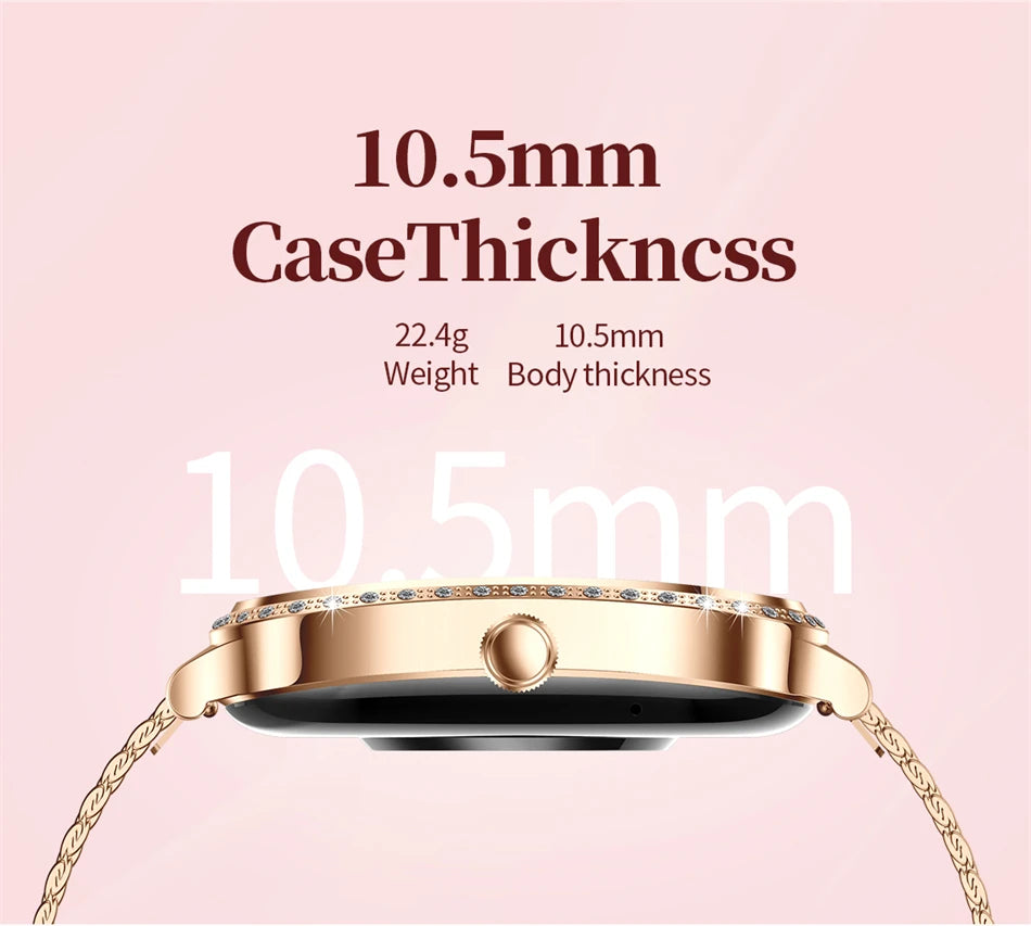 New Fashion Women's Smart Watch Heart Rate 1.75 Inch 240*296 HD Screen Diamond Watch Bluetooth Call Waterproof SmartWatch Ladies - Chic Cart