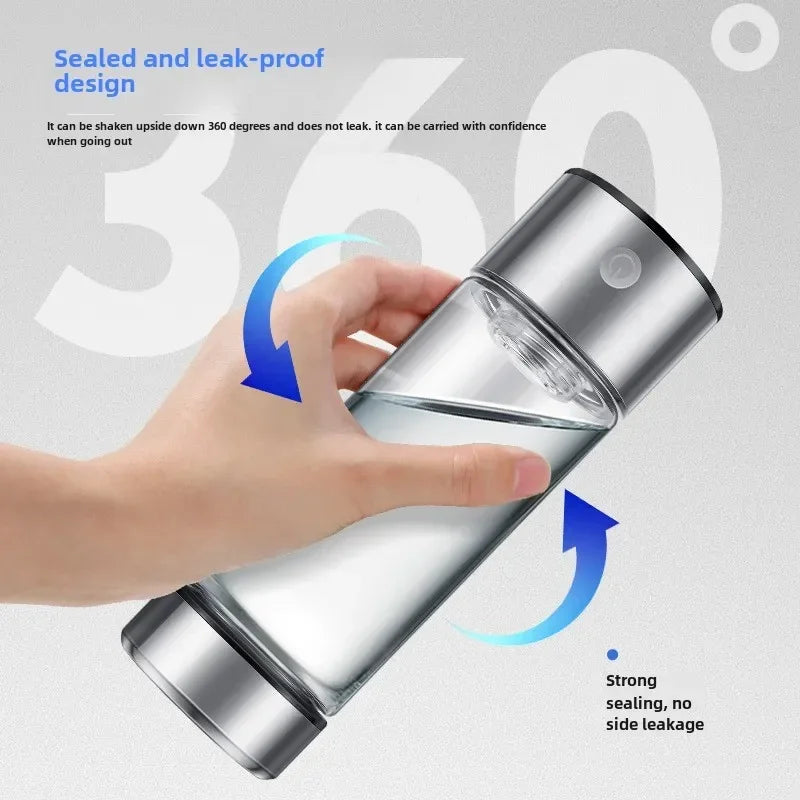 Hydrogen-rich Water Cup Portable USB Rechargeable High Borosilicate Electrolytic Hydrogen Water Bottle - Chic Cart