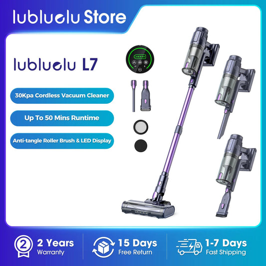 30Kpa Cordless Vacuum Cleaner, Anti-Tangling Brushless Lightweight Vacuum Cleaner With Touch Screen For Home Carpet Lubluelu L7 Chic Cart