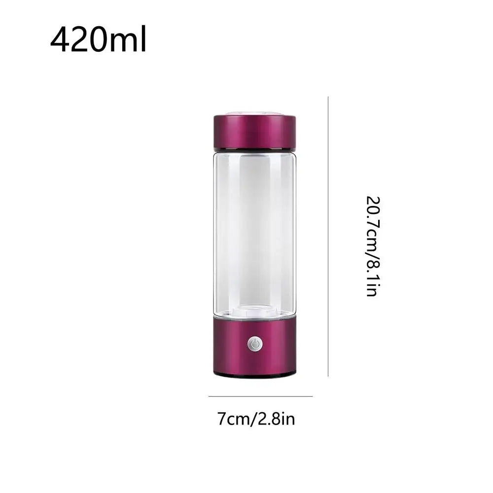 420ml USB Charging Water Cup Portable Hydrogen Rich Water Bottle Removable Drinking Bottle Food-Grade For Sport Travel Camping - Chic Cart