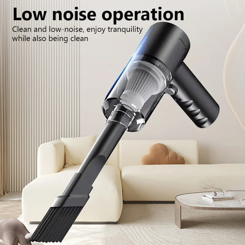 Wireless Handheld Vacuum Cleaner Dual Use for Home and Car 120W High Power Powerful Vacuum Cleaner Black Portable Mini Hoovers - Chic Cart