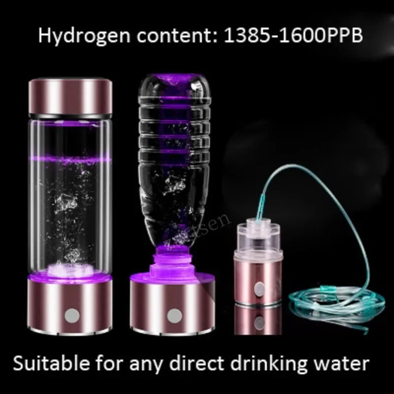 SPE/PEM Portable Hydrogen Generator Water Filter Ionizer Pure H2 Rich Hydrogen alkaline Bottle Electrolysis Drink Hydrogen - Chic Cart