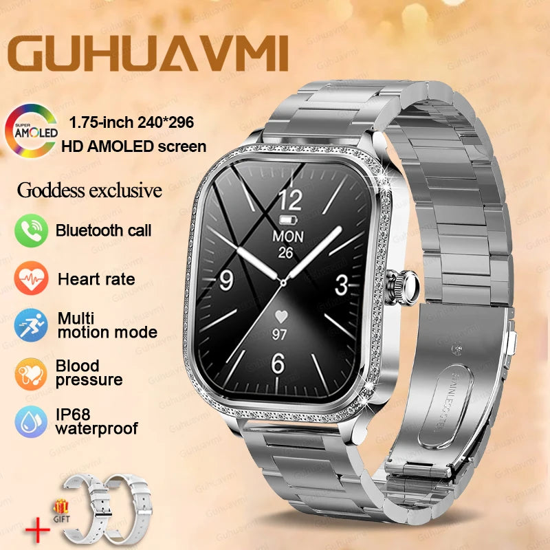 2025 New GPS Track Smart Watch Ladies 466*466 HD Screen Heart Rate Blood Pressure BT Call Smartwatch Women For Huawei Xiaomi IOS - Chic Cart