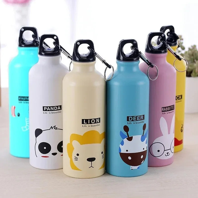 Aluminium Cartoon Sports Mug Cartoon Image Children's Water Cup Stainless Steel Water Bottle with Lid Insulated Mug Coffee Mug - Chic Cart