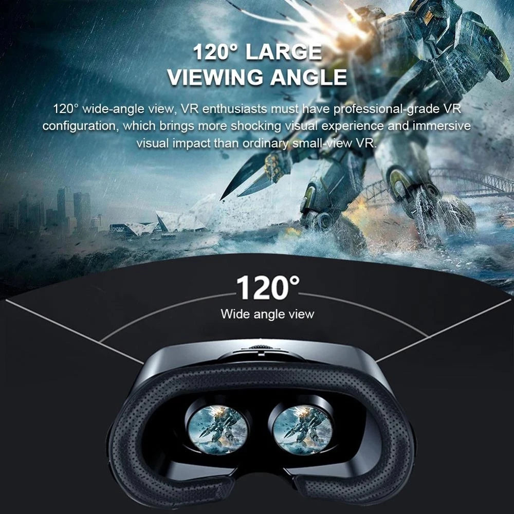 VRG Pro VR Glasses Virtual Reality Headset Devices Viar 3D Helmet Goggles Lenses Smart For Smartphone Cell Phone With Controller - Chic Cart