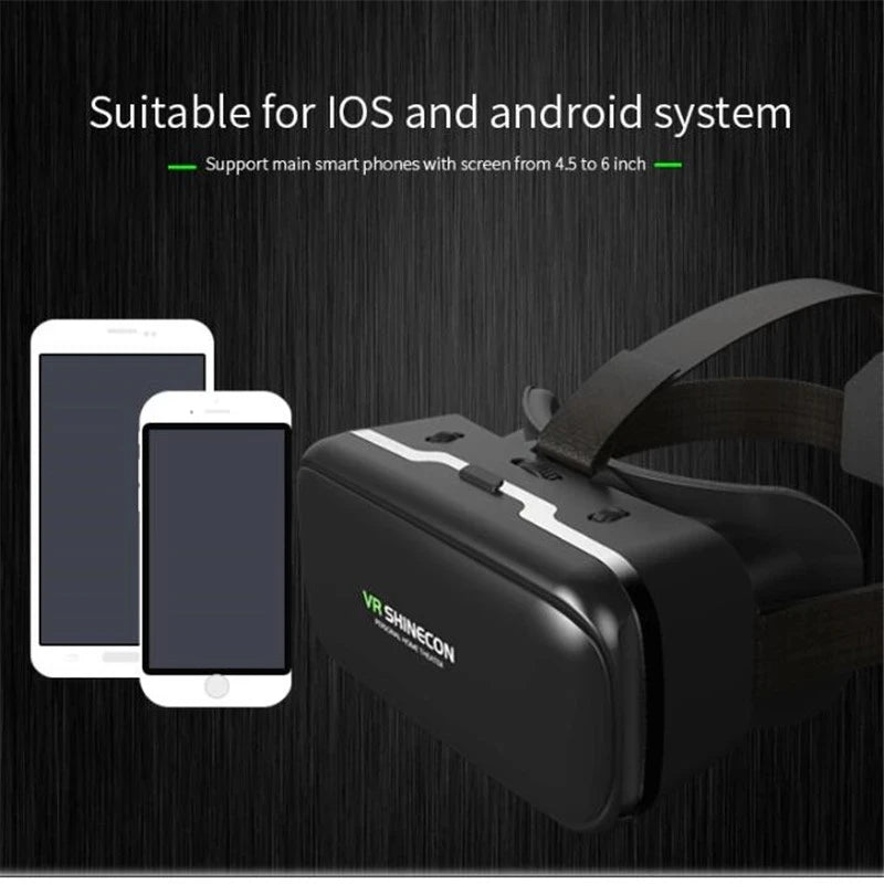 Shinecon VR Glasses 3D Virtual Reality Headset Devices Viar Helmet Goggle Lenses Smart For Phone Cell Smartphone With Controller - Chic Cart