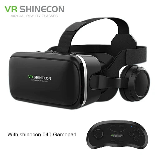 VR Shinecon 6.0 Headphone Version 3D Virtual Reality Stereo Helmet VR Headset with Remote Control for IOS Android - Chic Cart