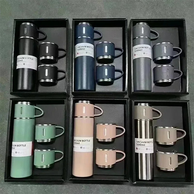 Stainless Steel Vacuum Insulated Bottle, Portable Bottle, Office Gift Set, Business Style Coffee Mug, Thermal Mug, 500ml, 304 - Chic Cart