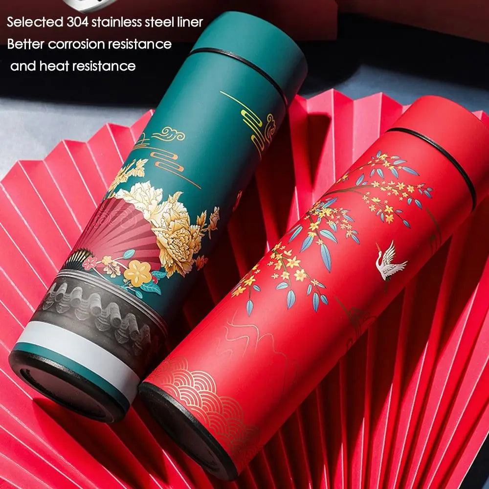 Vacuum Flasks LED Display Miniature Water Bottle Chinese Style Thermos cup Intelligent Temperature Display Premium Travel  Mug - Chic Cart