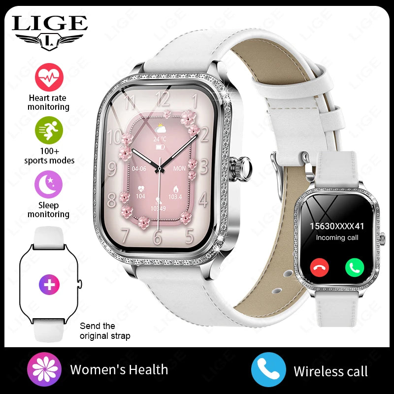 LIGE Smart Watches for Women Waterproof Bluetooth Call Fitness Tracker Smartwatch Mujer Digital Womens Watch Heart Rate Monitor - Chic Cart