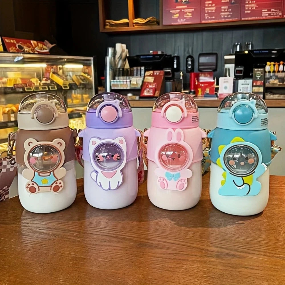 1pc 700ml Cute Animal Straw Cup - Portable, Leakproof, Large Capacity Water Bottle - Perfect For Outdoor Sports And Travel - Chic Cart