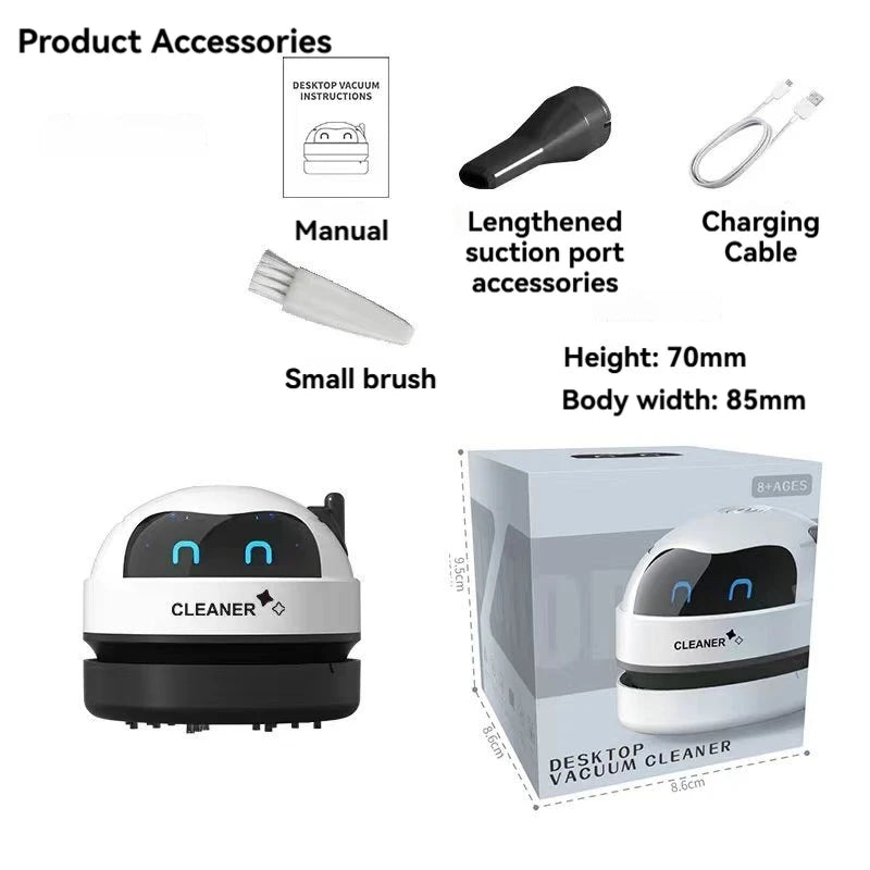 Desktop Vacuum Cleaner Mini Wireless Cleaner Student Stationery Gift Home Portable Rechargeable Desktop Cleaner - Chic Cart