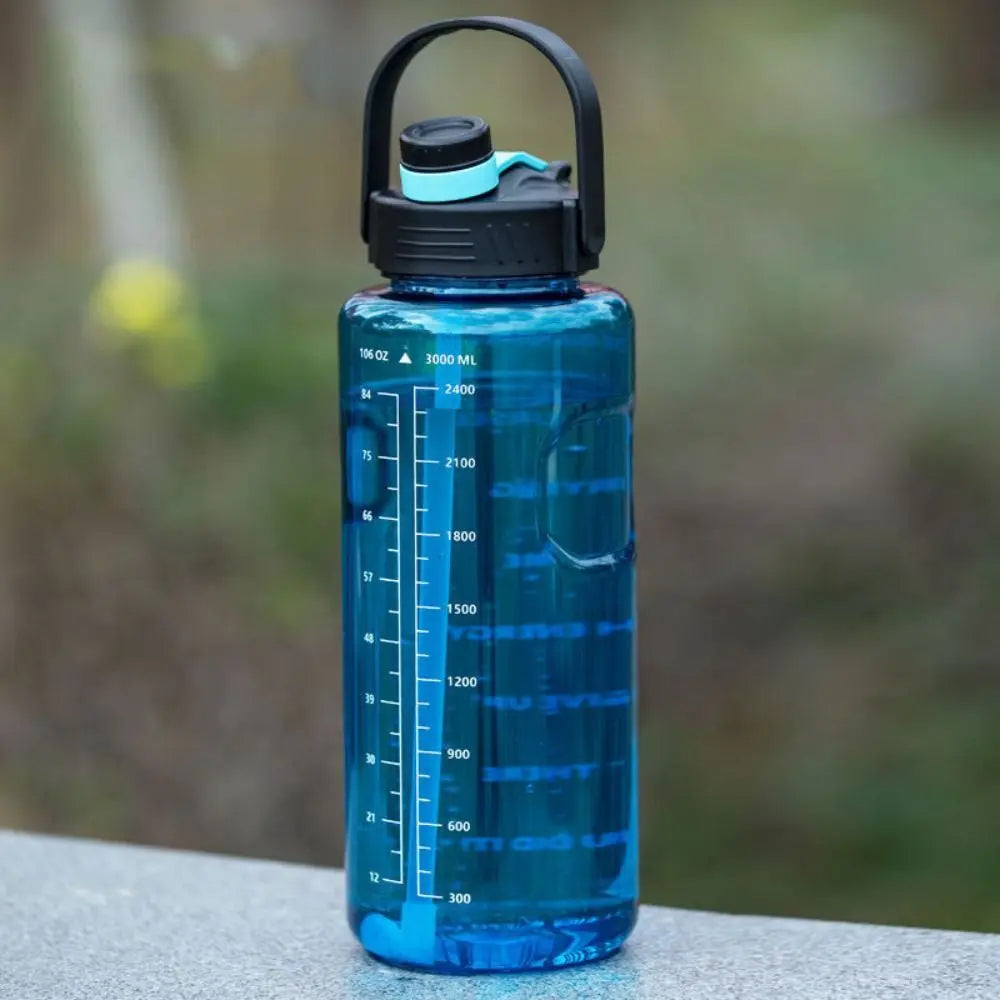 1.5L/2L/3L Sports Water Bottle Portable Leakproof Large Capacity Water Jugs Lightweight with Time Marker Clear Drink Bottle - Chic Cart