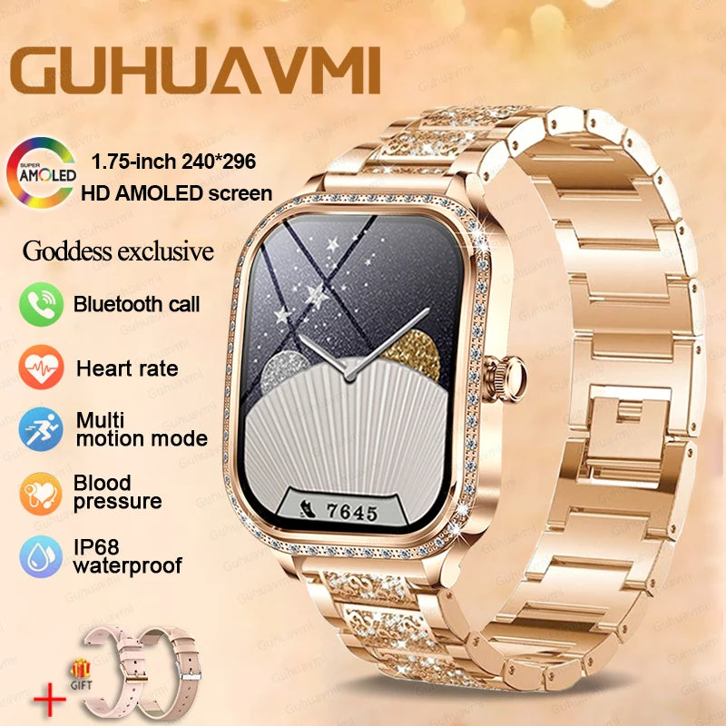 2025 New GPS Track Smart Watch Ladies 466*466 HD Screen Heart Rate Blood Pressure BT Call Smartwatch Women For Huawei Xiaomi IOS - Chic Cart