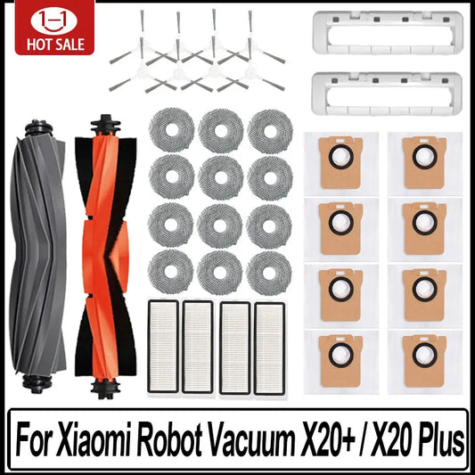 For Xiaomi Robot Vacuum X20 + / X20 Plus Dust Bag Mop Cloth Accessories Main Side Brush Hepa Filter Replacement Parts - Chic Cart