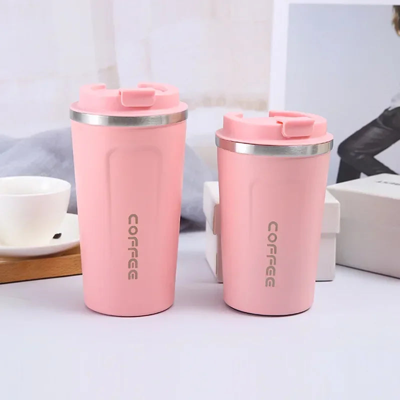 Stainless Steel Coffee Cup 380/510ML Thermos Mug Leak-Proof Thermos Travel Thermal Vacuum Flask Insulated Cup Water Bottle - Chic Cart